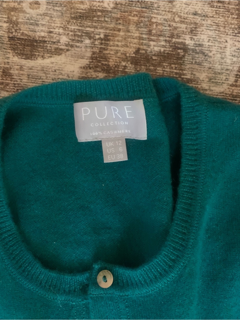 Pure Collection Teal Button-Front Cardigan - Picture 3 of 4